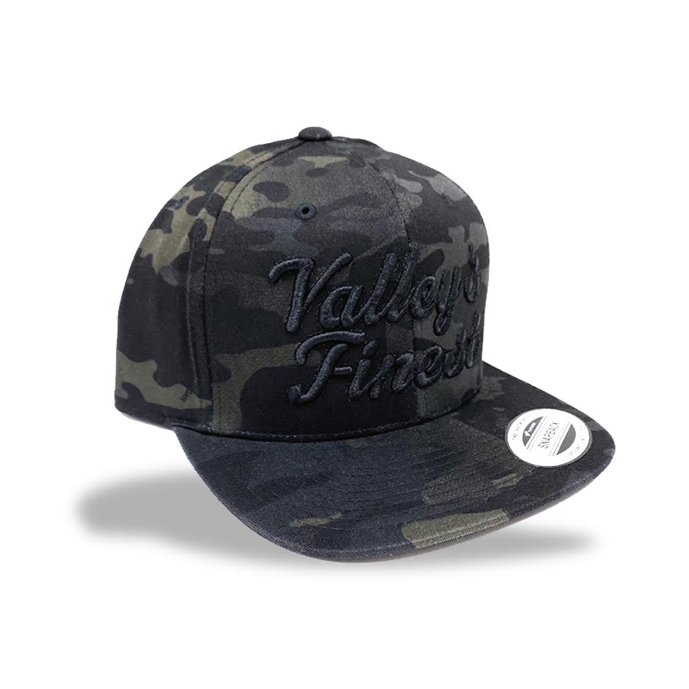 Valley's Finest Black Camo Snapback Hat