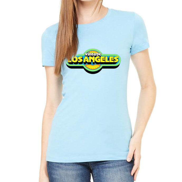 Vintage LA Women's Heather Light Blue Tee