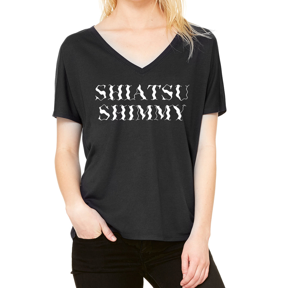 Shatsu Shimmy Black V-Neck T-Shirt