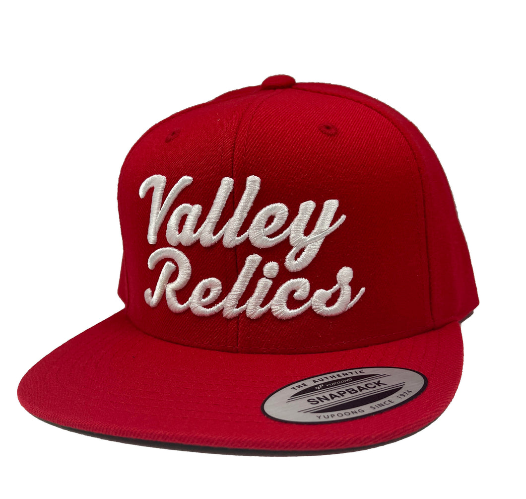 Valley Relics White on Red Snapback