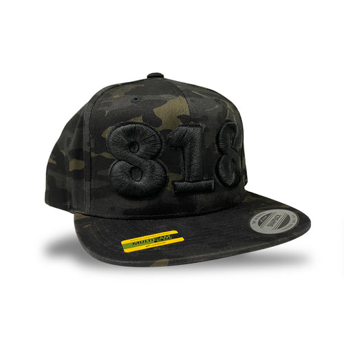 818 Black Camo Snapback Hat