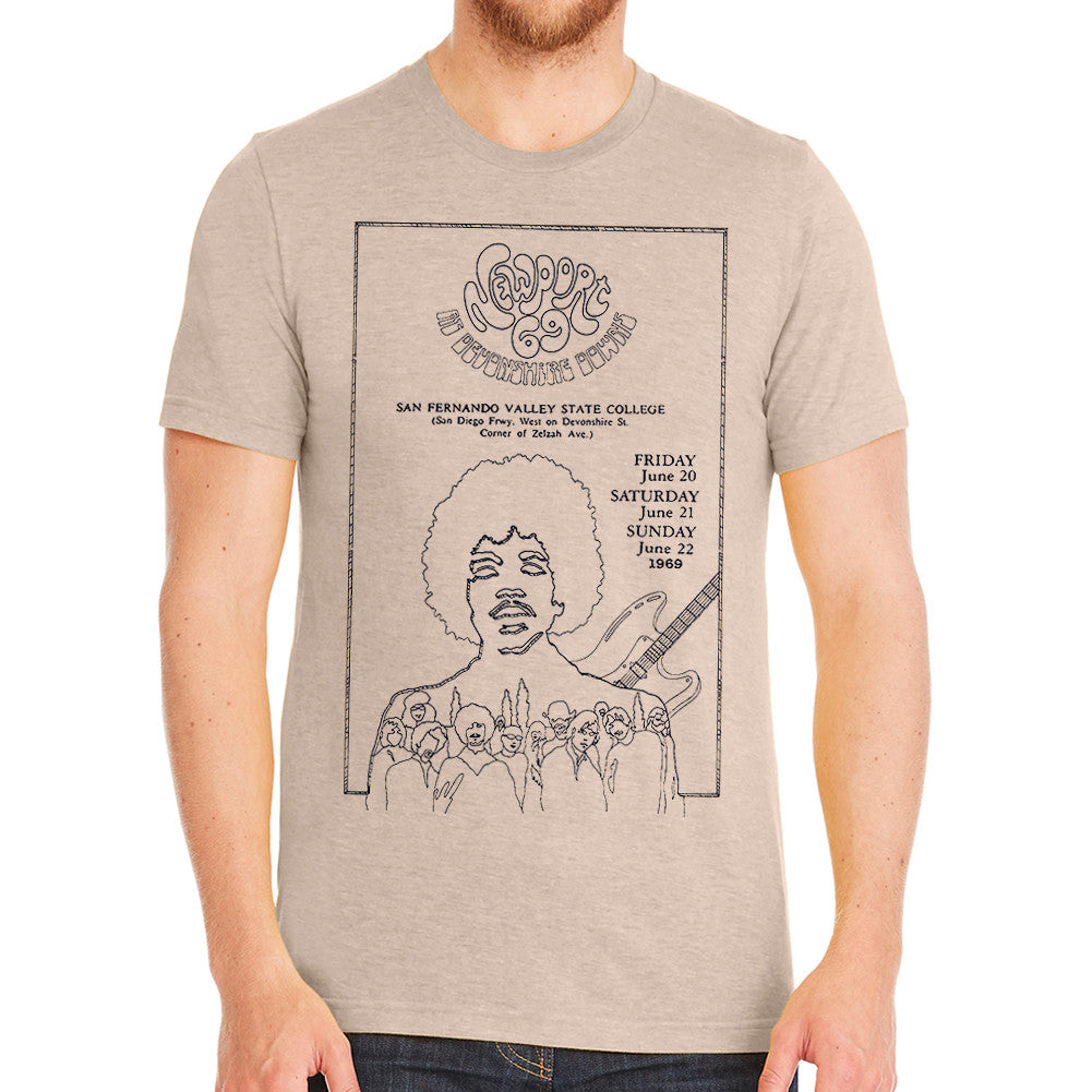 Newport 69 Jimi Hendrix Natural Men's T-Shirt