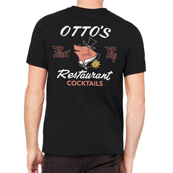 Otto's Pink Pig Black Men's T-Shirt