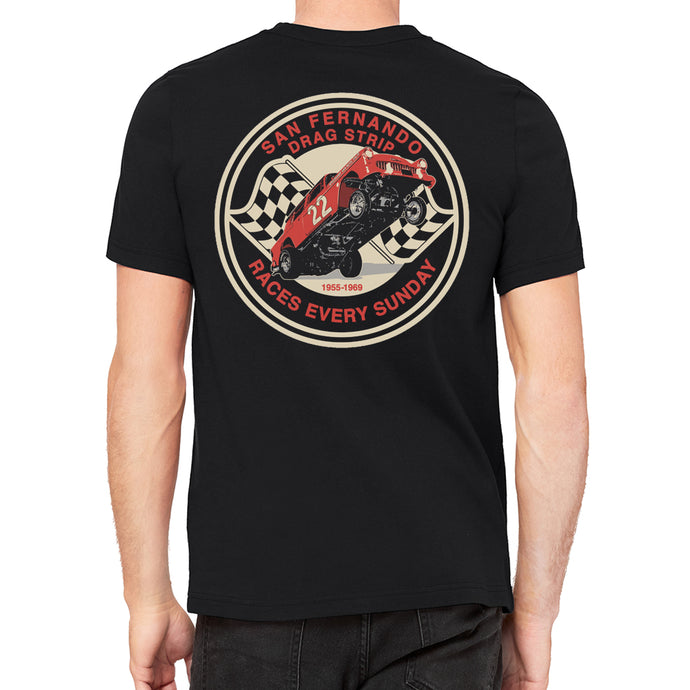 San Fernando Drag Strip Men's Black T-Shirt