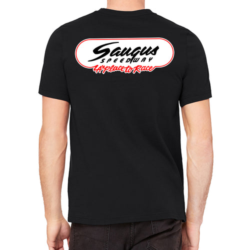 Saugus Speedway Logo Men's Black T-Shirt