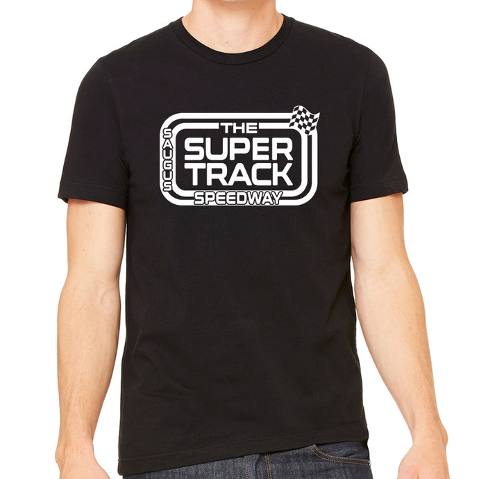 The Saugus Super Track Speedway Men's Black T-Shirt