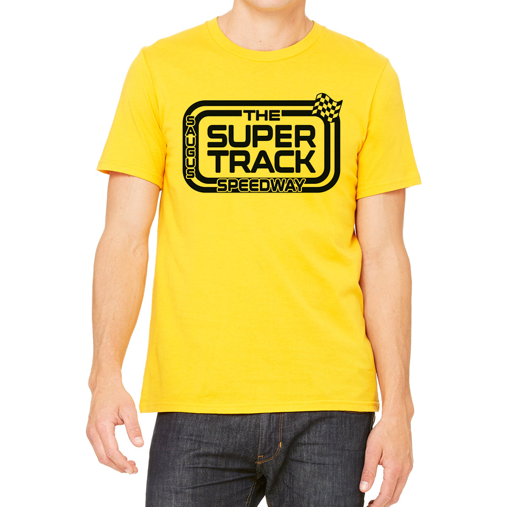 The Saugus Super Track Speedway Men's Yellow T-Shirt