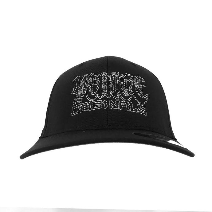 Venice Originals Gothic Script Black Flex Fit Hat