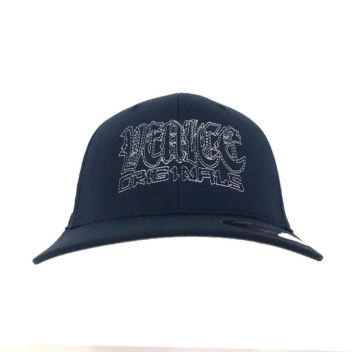 Venice Originals Gothic Script Navy Flex Fit Hat